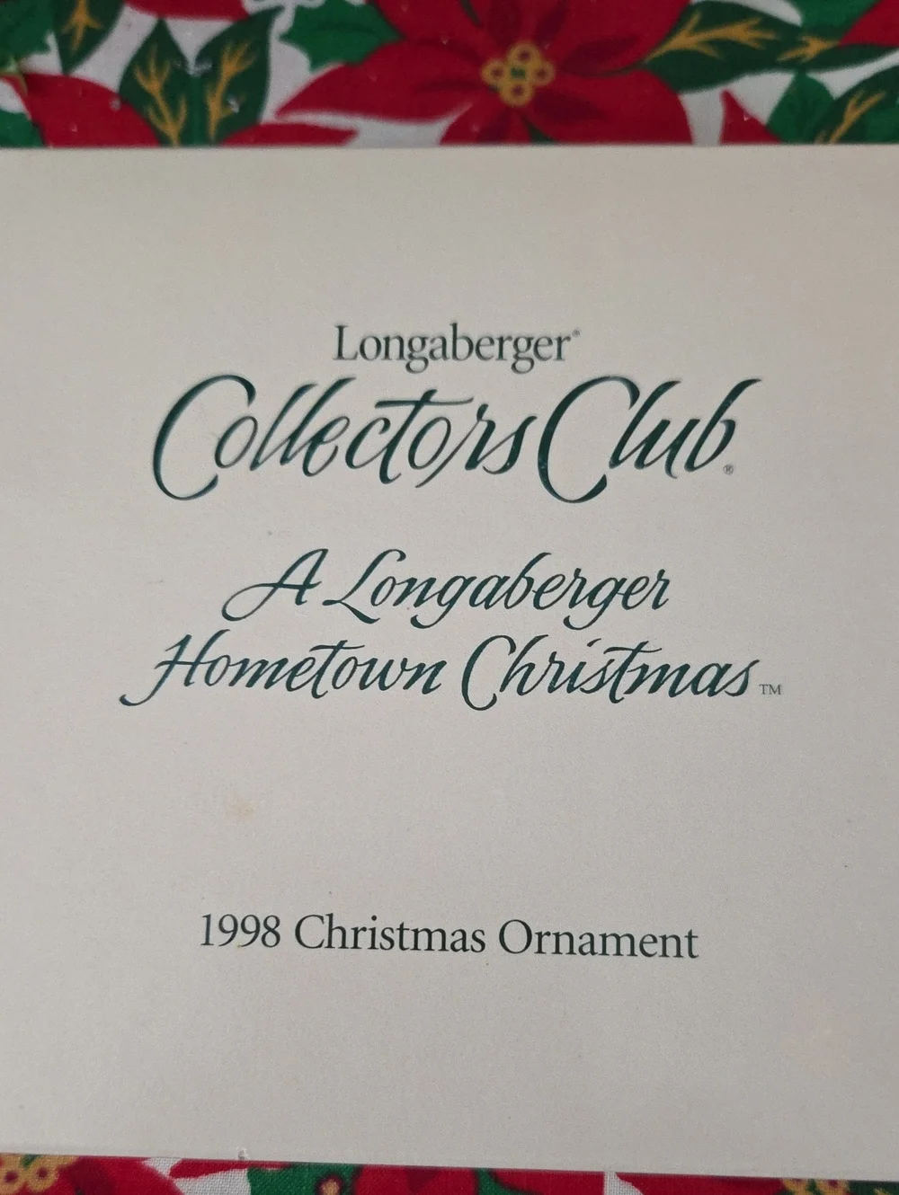 *1998* Longaberger Ceramic Collector's Club Ornament